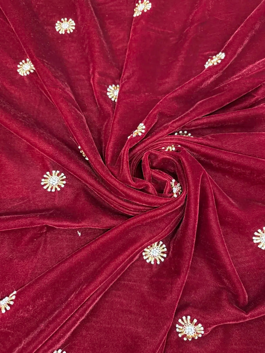 Velvet Cutdana work