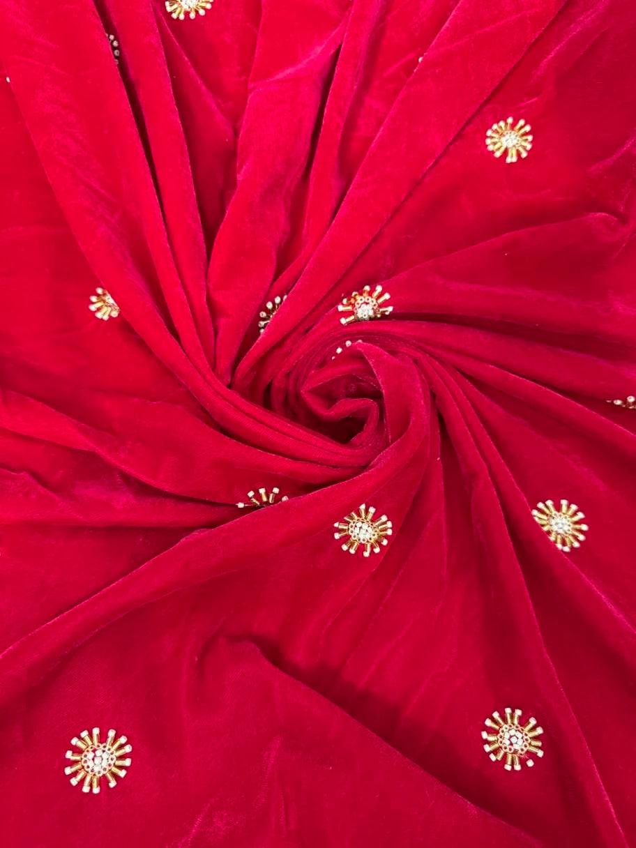 Velvet Cutdana work